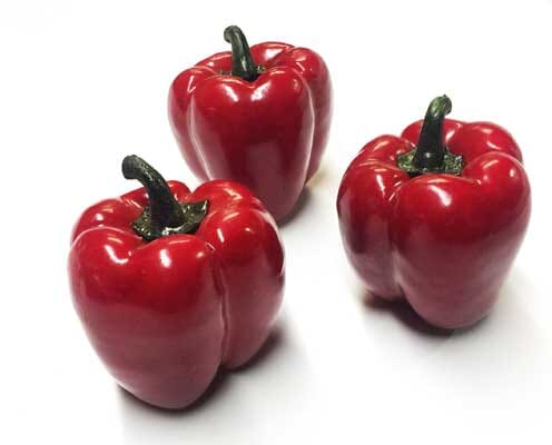 Artificial Red Bell Peppers Set of 3 or 6