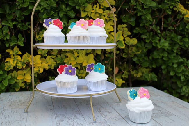 Fake Cupcakes with Rose Designs in Assorted Colors