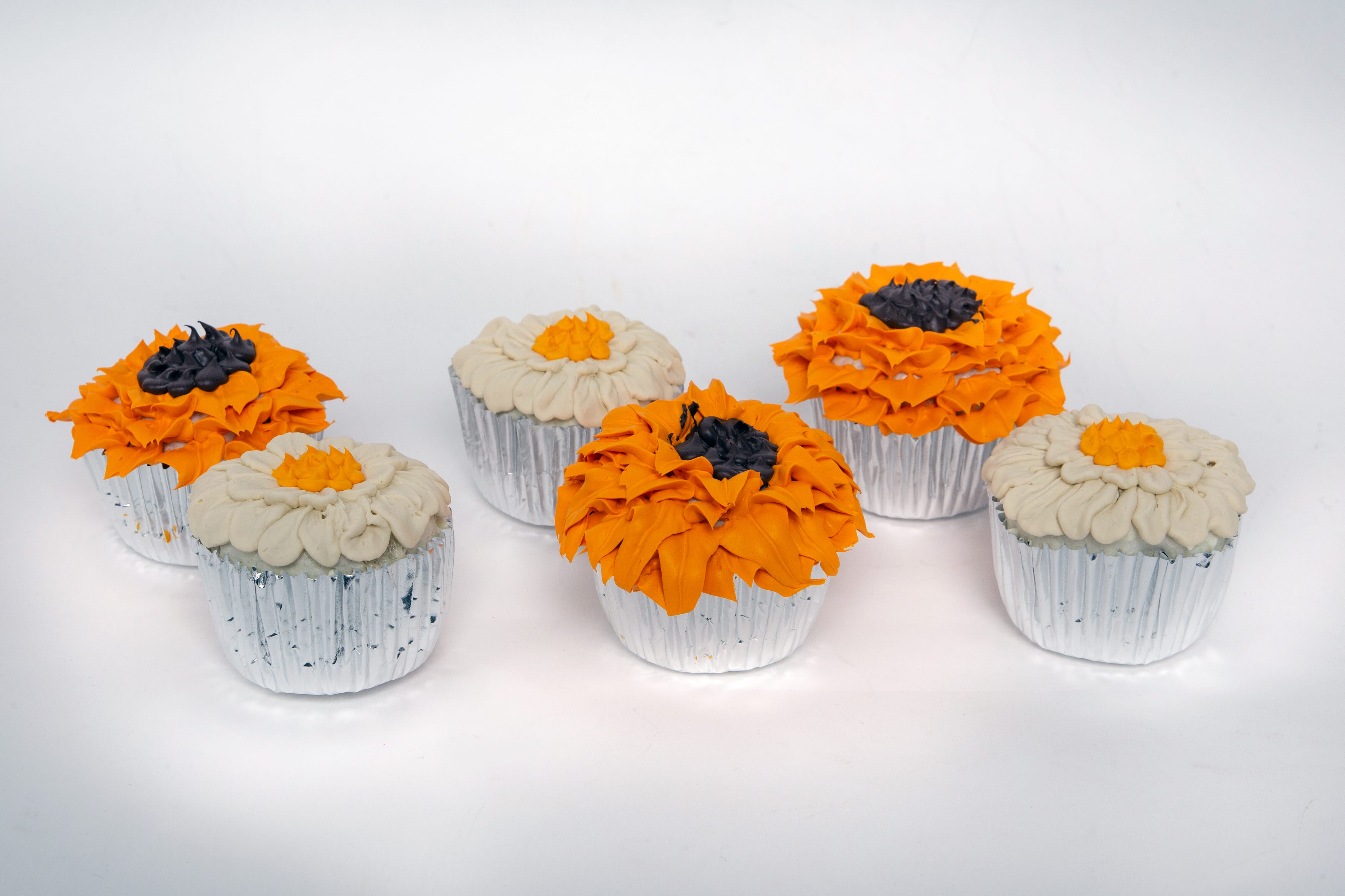Fake Cupcakes with Sunflower Design