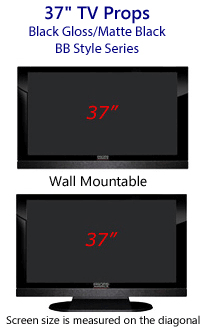 37 Inch TV Props - HDTV Style (with Bottom Speaker) in Gloss Black/Matte Black