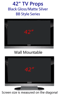 42 Inch TV Props - HDTV Style (with Bottom Speaker) in Gloss Black/Matte Silver