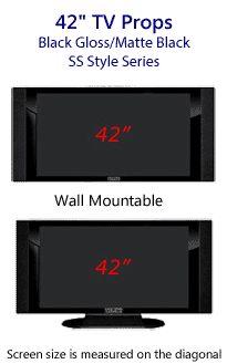 42 TV Props - HDTV Style (with Side Speakers) in Gloss Black/Matte Black